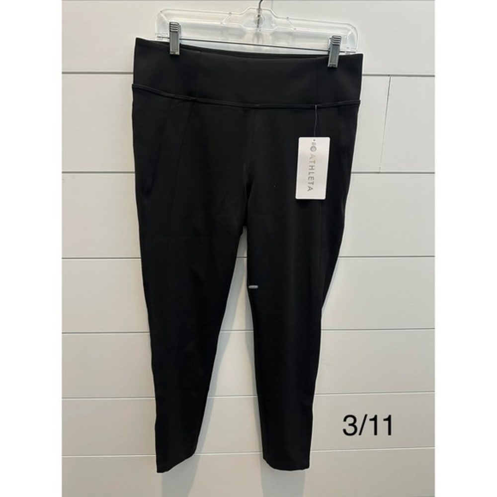 Athleta Delancey Skyline Tight Black Petite Large Leggings Zip Pockets 658309